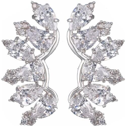 Bettyue Brand Charm 7 Colors Symmetrically Crystal Fashion Design Jewelry Cubic Zircon Stud Earring for Women Wedding Party Gift