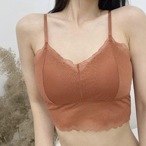 Women Wireless Bra Padded Bralette Camisole Sexy Lace Bras Summer Crop Top Vest Ladies Floral Tank Top Underwear