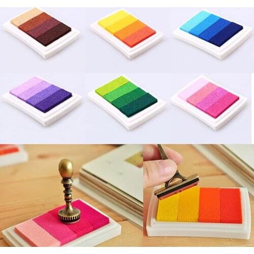 1pc Colorful Ink Pad Creative Self Inking Stamps Pad Non-Toxic Print Craft for Roller Stamps Stationery Album Scrapbooking Decor