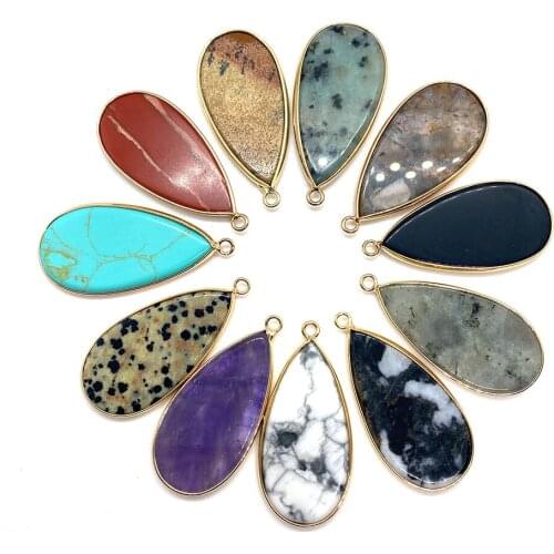 1 Piece of Natural Stone Pendant Amethyst White Turquoise Amethyst DIY Charm Jewelry Beach Bracelet Necklace Pendant Keychain