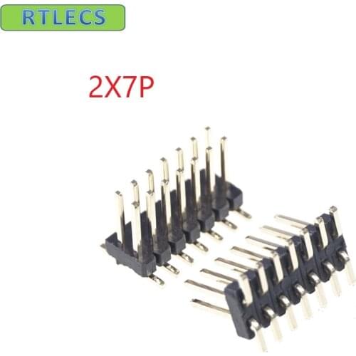 100 pcs 2x7 P 14 Pin 1.27 mm male Header Dual row Straight PCB SMT male Pin Headers Rohs Lead free