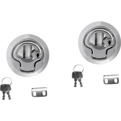 2 Pieces Zinc Alloy Chrome Finished Marine Boat Deck Flush Latch Pull Latch