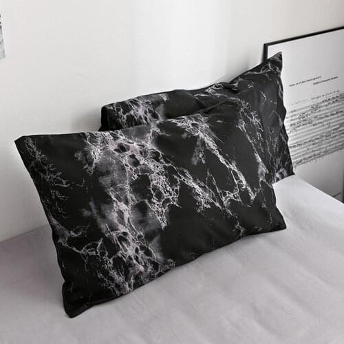 42 Classic Black And White Marble Pattern 2 Pillow Cases For Bed Elastic Home Textile Pillowcase
