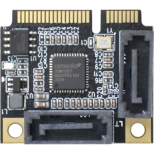 Mini PCI-E PCI Express to SATA 3.0 Dual Ports Adapter Converter Hard Drive Extension Card