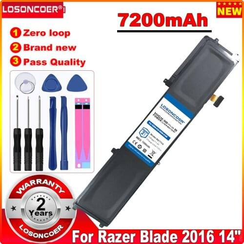 7200mAh BETTY4 Laptop Battery for Razer Blade 2016 14" V2 Series RZ09-0195 RZ09-0165 RZ09-01953E72 RZ09-01953E71 RZ09-01952E31