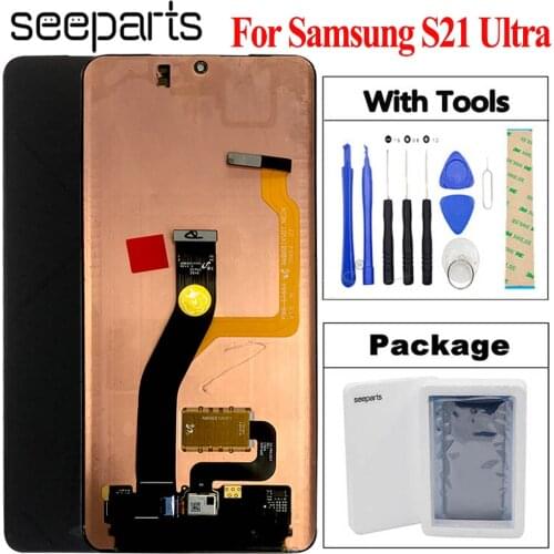 AMOLED For Samsung S21 Ultra 5G LCD S20 Ultra Display SM-G998B SM-G998B/DS SM-G998U LCD With Touch Screen Digitizer Assembly