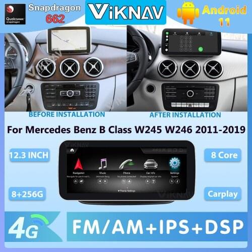 12.3 Inch 256g Android 11.0 Car Radio For Mercedes Benz B Class W245 W246 2011-2019 Stereo Multimedia Player GPS Navigation