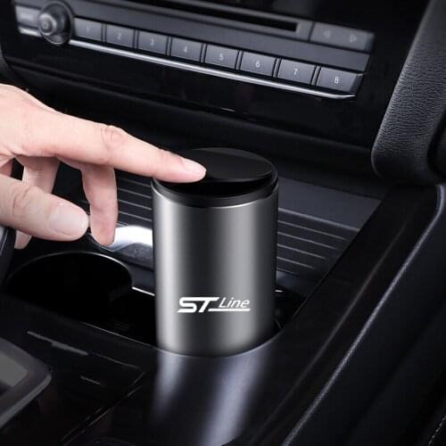 Alloy Car Trash Can Auto Organizer Storage Bag Ashtray For Ford Stline Focus 2020-2021 Vignale Air Vent Clip Car Accessories