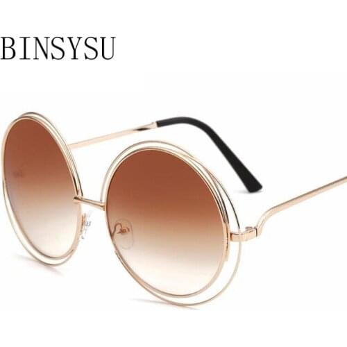 Женские солнцезащитные  круглые очки BINSYSU China At AliExpress