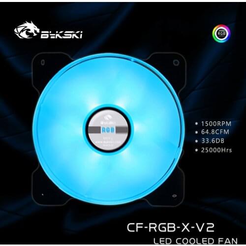 Bykski CF-RGB-X-V2 Radiator Fans 11 leaf 120mm RGB CASE FAN 12V4Pin Header RGB Motherboard Remote Control Symphony PC Cooling