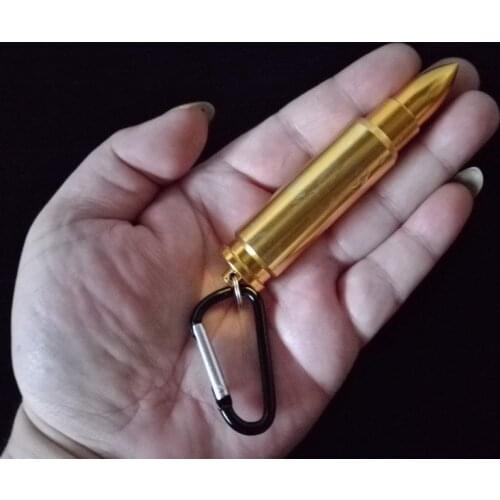 Bullet Sharp Mini Pill Bottle Aluminum alloy Portable Medicine bottle Large Capacity small Outdoor Metal can Men Pendant