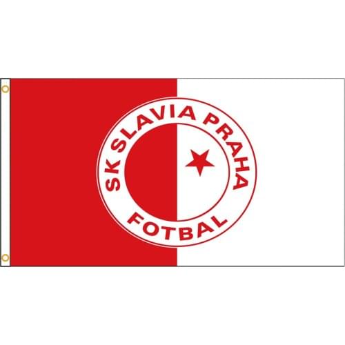 3X5 Ft Czech Republic SK Slavia Praha Fotbal Flag Polyester Printed Flags and Banners for Decor