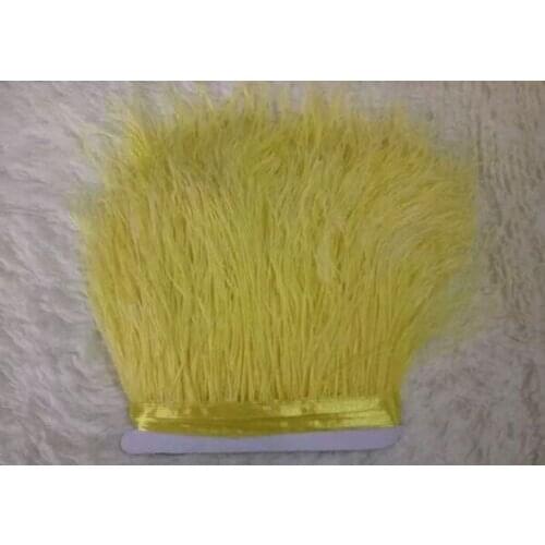Ostrich feather trims 1 Yards/lot 10-15cm height Ostrich feather fringes yellow