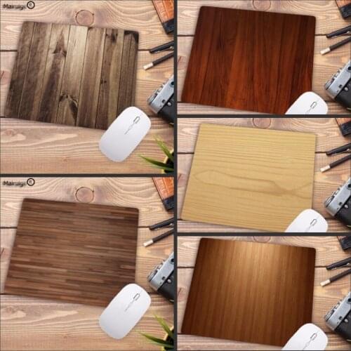 Mairuige 180*220*2mm New Design Brown Bright Wood Laptop Gaming Mice Mousepad Rubber Game Mouse Pad your wife girl friend