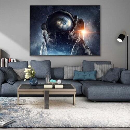 Outer Space Astronaut Wall Art Posters and Prints Cosmic Planet Canvas Painting Nordic Wall Pictures for Living Room Decoration