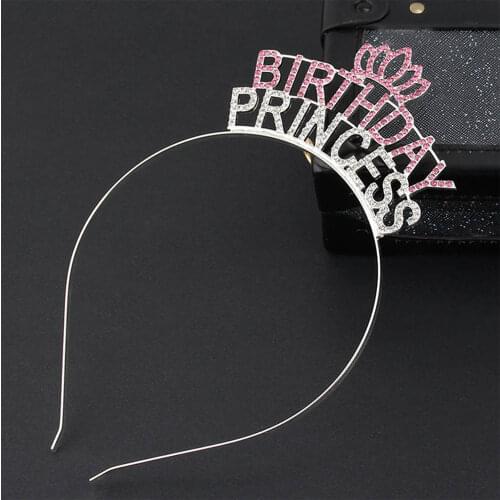 Creative Diamond Inlaid Headband Princess Headdress Birthday Girl Hair Accessories Wedding Bride Bridesmaid Tiara Crown Alloy