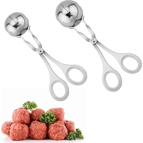 LMETJMA Meat Baller Stainless Steel Stuffed Meat Ball Maker None-Stick Meat Fish Meat Ball Maker Kitchen Meat Tools KC0298