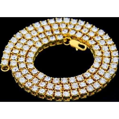 2020 Fashion Hip Hop Jewelry Bling Bling Iced Out Tennis Chain Gold Black Medusa Luxury Crystal Choker Necklace Women Men