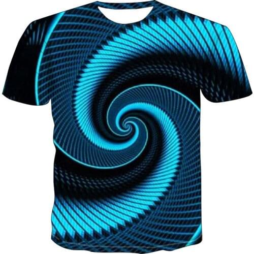 Fashion Interesting Paisley graphic t shirts Summer Three-dimensional Whirlpool Pattern T-shirt Casual Personality Print t shirt