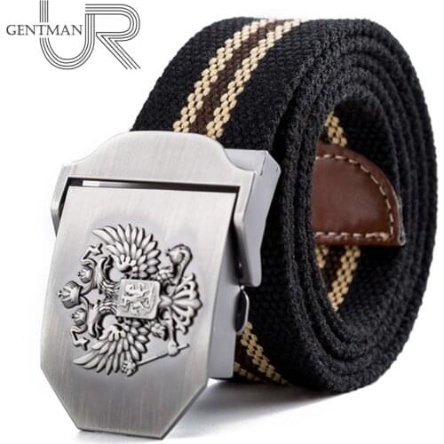 Unisex Russian National Emblem Canvas Tactical Belt High Quality Military Belts For Mens & Women Luxury Patriot Jeans Belt