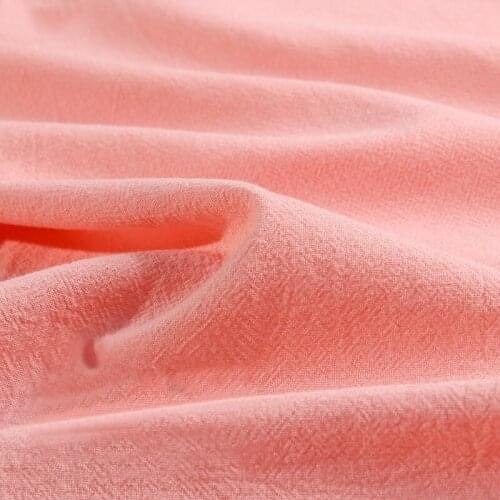 Soft Washed Crepe Cotton Fabric Faux Linen Fabric 100% Cotton For Dress,black White Blue Green Red Pink By The Meter