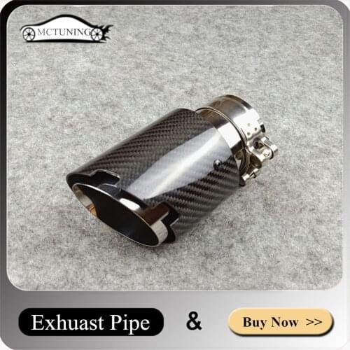 1 Pcs Glossy Black Exhaust Pipe For Akrapovic Muffler Tip Length 160MM Carbon Fiber Stainless Steel Exhaust System Nozzle Tails