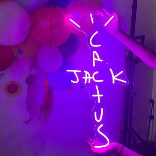 Custom Cactus Jack Light Neon Sign Logo Waterproof Led Visual Bar Wall Light Up Sign Neon Decor Neonlamp for Room