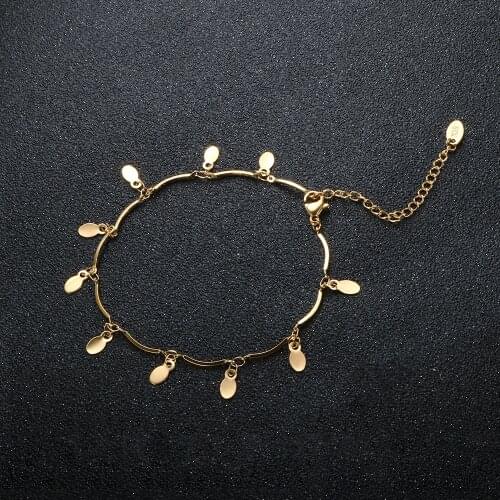 New Fashion Simple Oval Charm Female Anklets Foot Jewelry Leg New Anklets On Foot Ankle Bracelets For Women Leg Chain Gifts