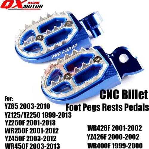 CNC Billet MX Foot Pegs Rests Pedals For YZ YZF WRF YZ85 125 250 YZ250F YZ450F WR250F WR450F MX Motocross Enduro Supermoto