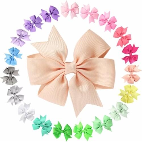 Random Color 20pcs/lot Baby Girl Toddler Hair Bows Alligator Clip Grosgrain Ribbon Headband Infant Headband Flower Headdress