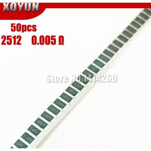 50PCS 2512 SMD Resistor 1% alloy resistor 2W 0.005R 0.005 ohm 5mR R005