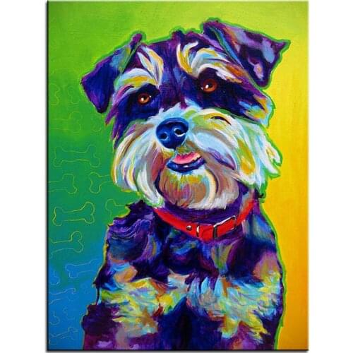 Handmade Diamond Mosaic Rhinestones 5D Diy Diamond Painting Full Square/Round Diamond Embroidery Schnauzer Dogs Home Decor TY99