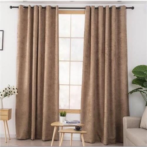 Pure color cotton and linen curtains custom gray blue living room modern minimalist bedroom shading plain Solid color curtain