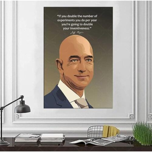 Jeff Bezos Inspirational Celebrity Quotes Poster Canvas Poster Bedroom Decor Sports Landscape Office Room Decor Gift