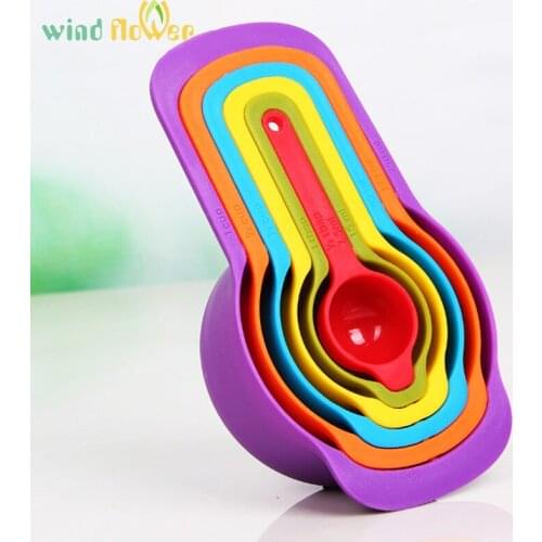 Wind Flower 6-Piece Combination Kitchen Set Baking Tools Rainbow Measuring Spoon With Scale Seasoning