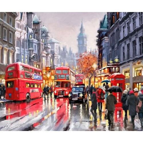 14CT/16/18/27/28/25 CROSS STITCH Lover scenery Cross Stitch EGYPT cotton threads higher quality R23509 scenic city bus