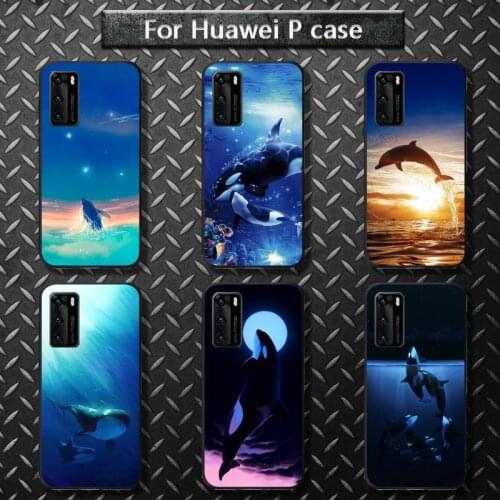 Whale Dolphin Camera Protection Phone Cases for huawei P40 pro lite P8 P9 P10 P20 P30 psmart 2019 2017 2018