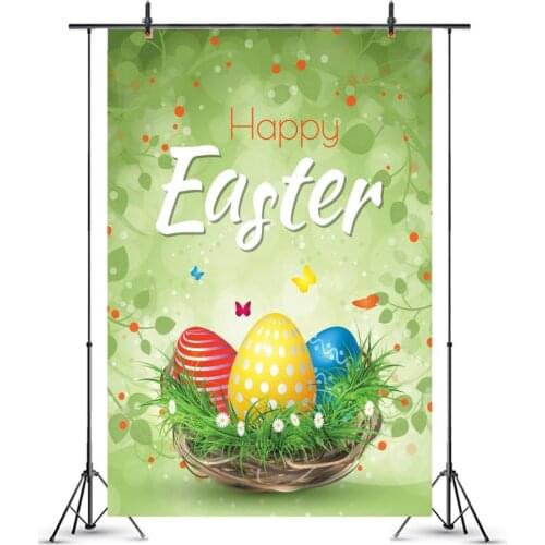 Green Leaves Light Polka Dots Bokeh Photography Backdrops Eggs Newborn Baby Shower Kids Birthday Background For Easter Photo