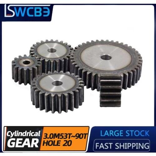 1/2/4PCS 3 mold spur gear 10 teeth to 100 teeth spot factory direct sales 45# steel tooth surface quenched spur gear