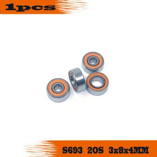 1PCS 3x8x4mm Stainless steel hybrid ceramic ball bearings 3x8x4 S693 2OS CB ABEC7 LD Fishing vessel bearing S693-2RS