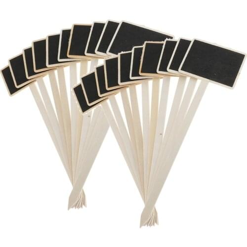 20pcs Wooden Blackboard Chalkboard Plant Stick Price Tags Message Note Board