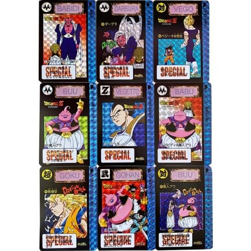9pcs/set Dragon Ball Z GOKU Buu Saga No1 Flash Card Composite Craft Collection Cards Childrens Gifts Toy Anime Cards