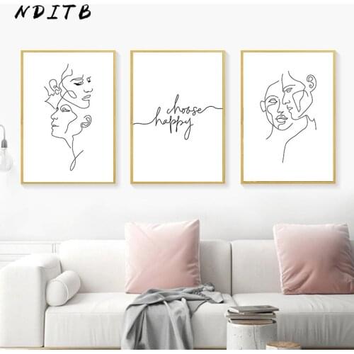 Abstract Minimalist Canvas Poster Print Wall Art Line Drawing Poster Painting Nordic Decoration Picture Modern Living Room Decor