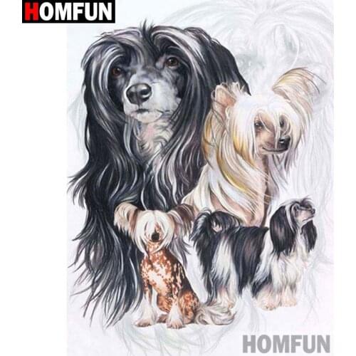 HOMFUN Full Square/Round Drill 5D DIY Diamond Painting "Animal dog" 3D Diamond Embroidery Cross Stitch Home Decor A19970