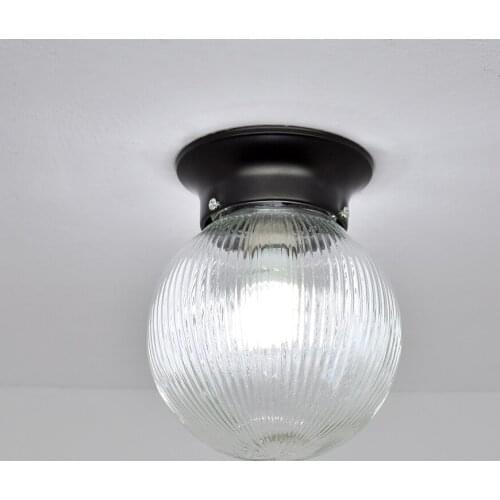 Aoiour 1 Light Vintage Glass Flush Mount Ceiling Light 6 inch Black Fixtures Indoor Outdoor Hallway Stairway Kitchen Decor Lamps