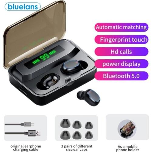 A2S TWS Rechargeable Wireless Bluetooth 5.0 Earbuds High Quality 8D HiFi Heavy Bass Earphone with Charging Box for Xiaomi Huawei