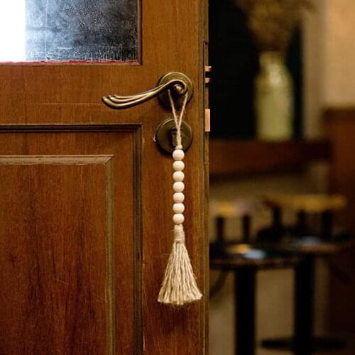 Modern Style Wood Bead String Hemp Rope Tassel Home Decoration Door Decoration Room Decoration Accessories Car Decoration