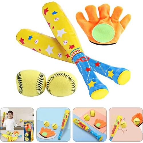Kids Sports Toy Baseball Set Parent and Child Game Outdoor Indoor Sports Softball Stick Fitness Ball Toys Bat Gloves Ball Set