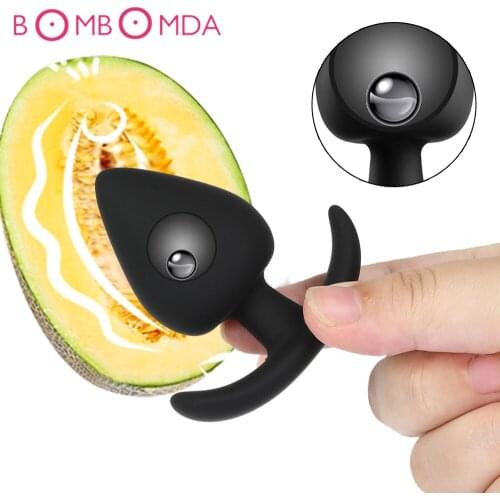 Smooth Silicone Anal Plug with Metal Ball Butt Plugs Anus Prostate Stimulator Massager Buttplug Adult Sex Toys for Men Women Gay