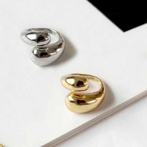 Hot Sale Open Rings Big Wide Golden Dome Ring Finger Ring Jewelry Large For Women Irregular Exaggerated Open Cross Cross Ring